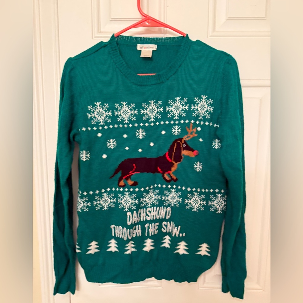 Self Esteem Ugly Christmas Sweater Teal Sweater